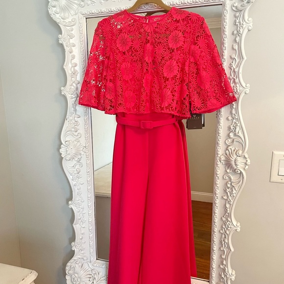 NWT $485 Space Style Concept Azalea Pink Lace Crop Top Detail Dress Jumpsuit - Picture 8 of 13